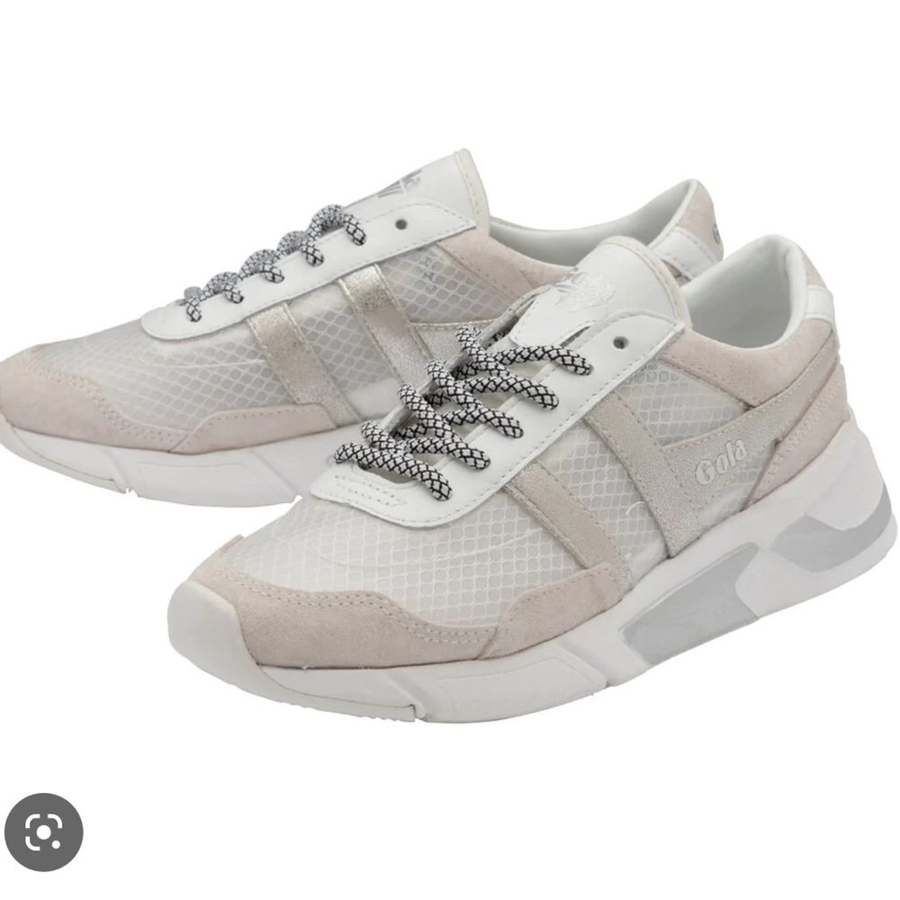 Gola Size 8 white and silver shoes